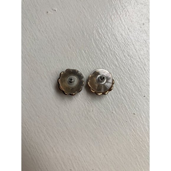 Marcasite 925 Signed Thai Sterling 1/2" Button Pierced Earrings - Picture 3 of 4